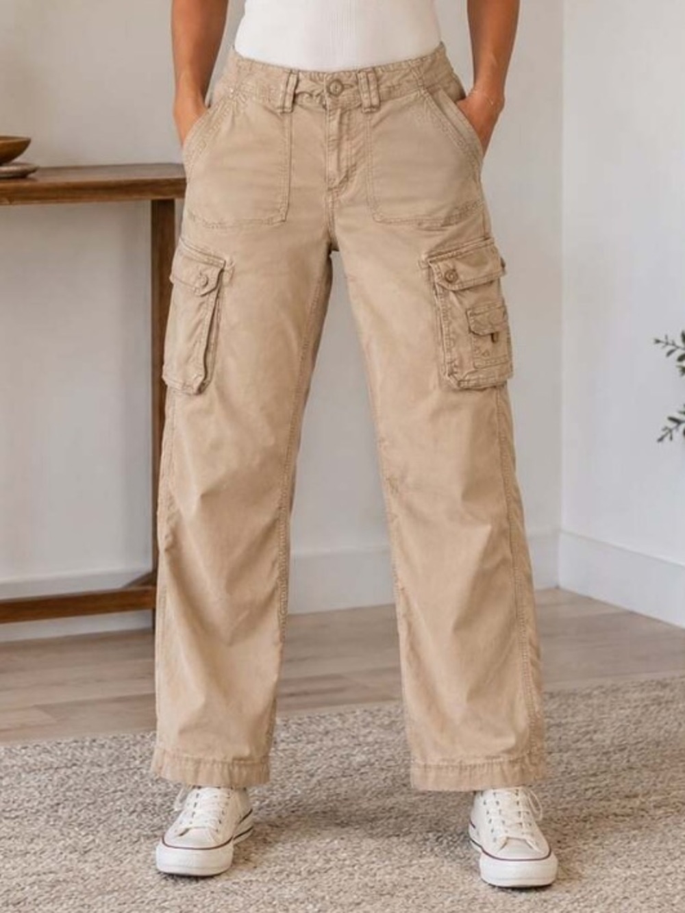 AEO Baggy Jogger Tan Pants